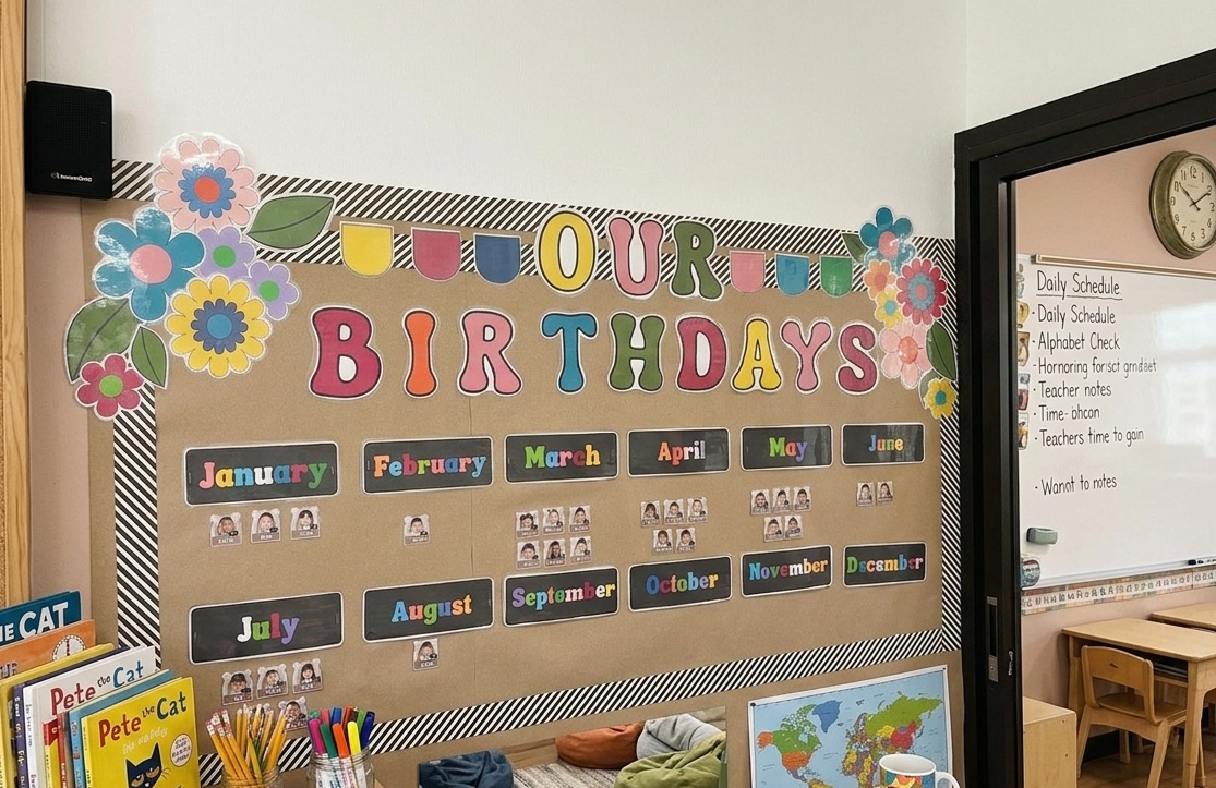 Create a Beautiful Classroom with This Must-Try Vibrant Flower Birthday Board
